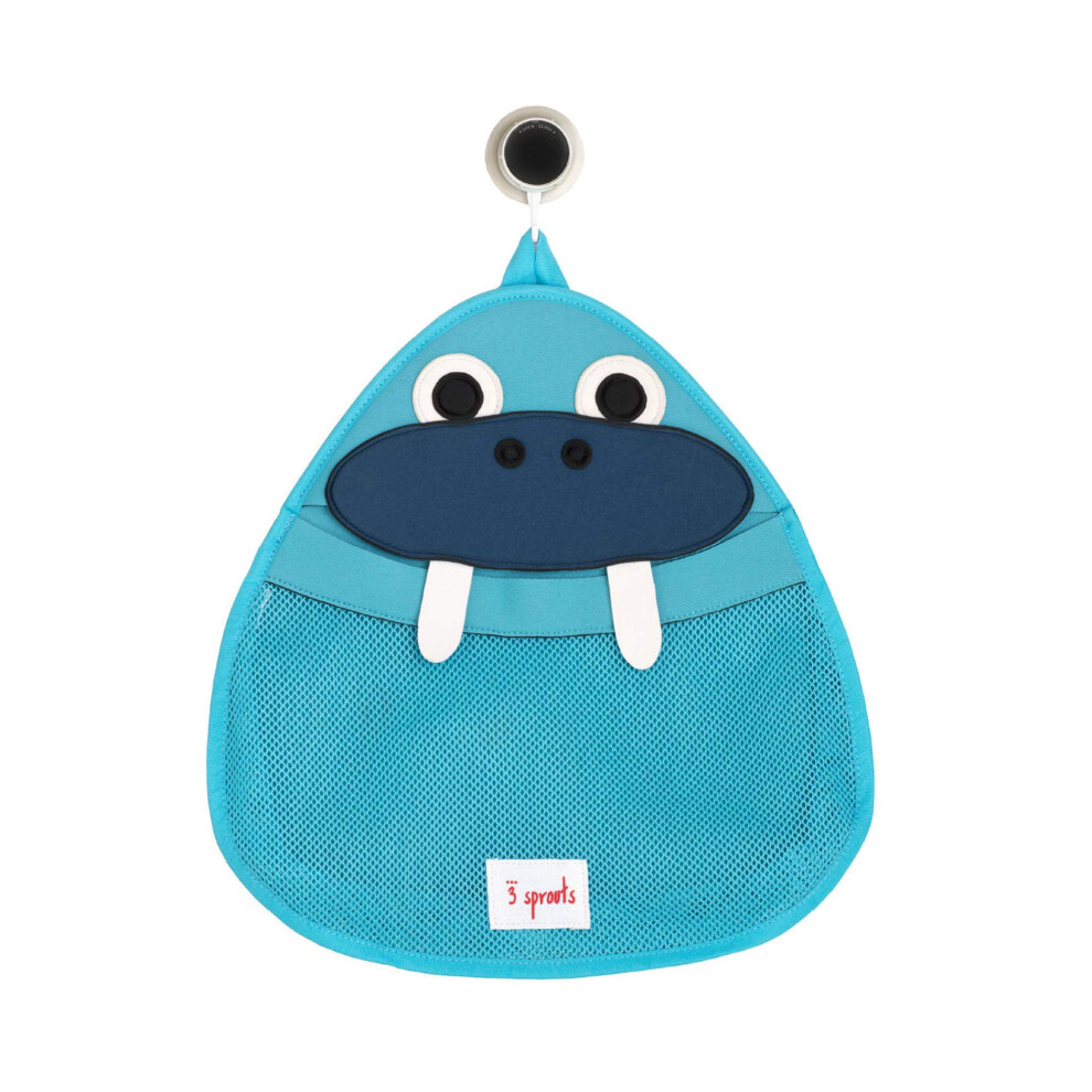 Baby Bath Toy Bag For Bath Toys - Large Hanging Organiser Bathroom Storage Net, Wall Hanging Bath Tidy, Walrus 3 Sprouts