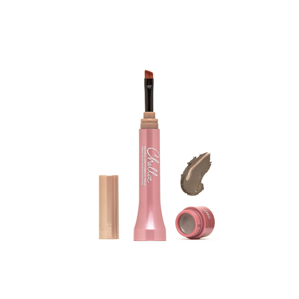 Chella Cream,Grey Eyebrow Cream, Graceful Grey - Vegan, Cruelty Free, Paraben Free, Gluten Free - Long Wearing, Velvet Consistency, Water Resistant
