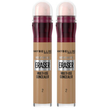Instant Anti Age Eraser Eye Concealer, Dark Circles and Blemish Concealer, Ultra Blendable Formula, 02 Nude, Duo Bundle