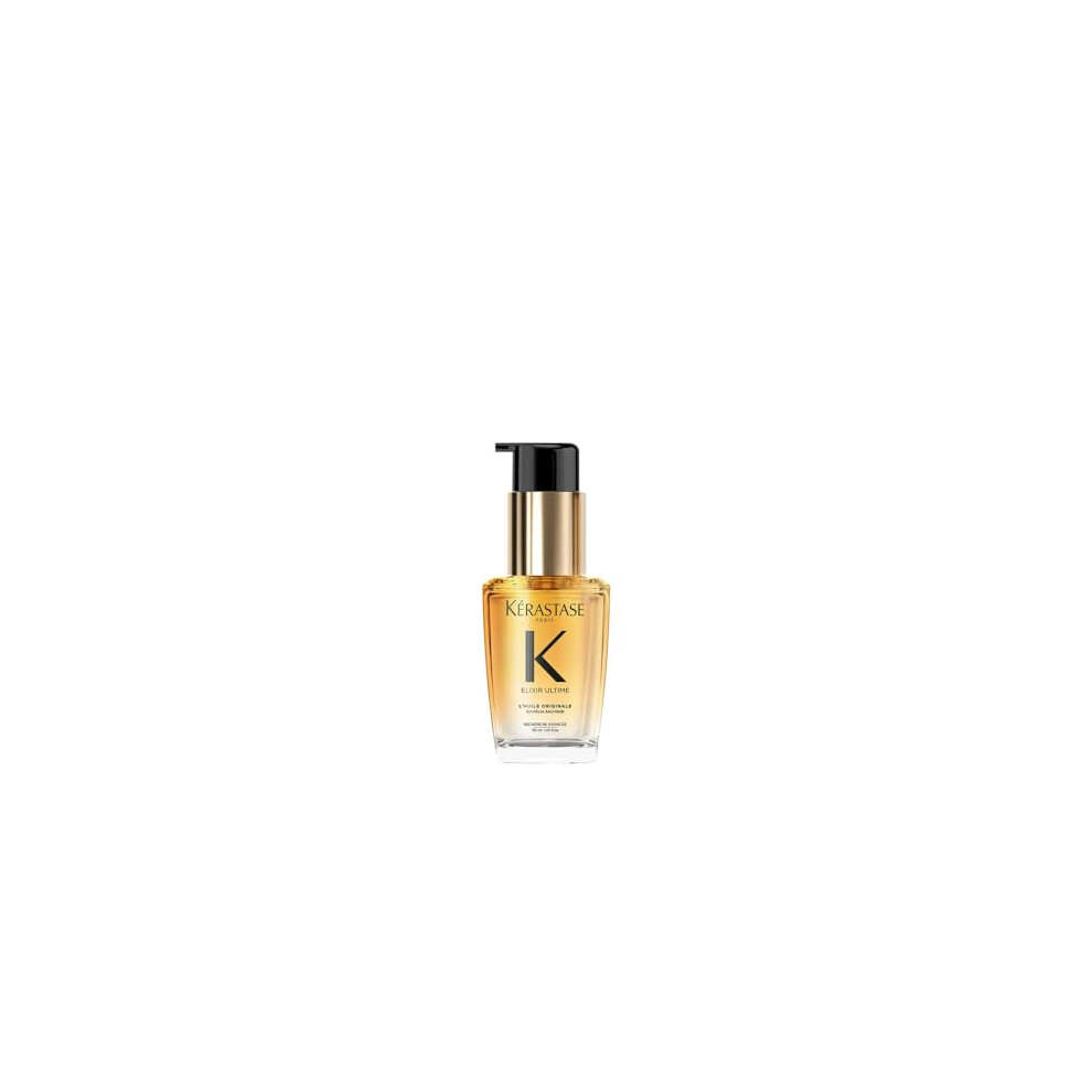 Kérastase Elixir Ultime Hair Oil, For all hair types, Nourishes Dull Hair, Strengthens and Protects Hair From Heat, With Argan and Camellia Oil,