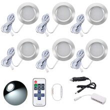 12V Interior LED Spot Lights, Campervan lights, Dimmable Roof Ceiling Down Lights with Remote Control, Motorhome lighting for T4 T5 Campervan Caravan