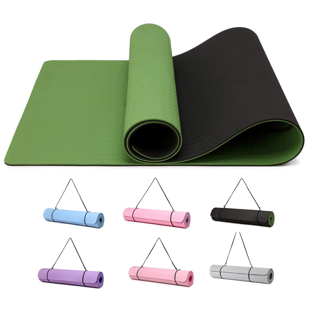Photos - Yoga  Mat Exercise Fitness 6mm Mat Extra Thick Non-Slip Training Mats for Sports Pilates Gym Mats Floor Gym Resistance Mat wi