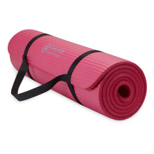 Gaiam Essentials tyk yogam?tte Fitness- og tr?ningsm?tte med Easy-Cinch-b?restrop Pink 72""""L X 24""""B X 2/5"" tyk