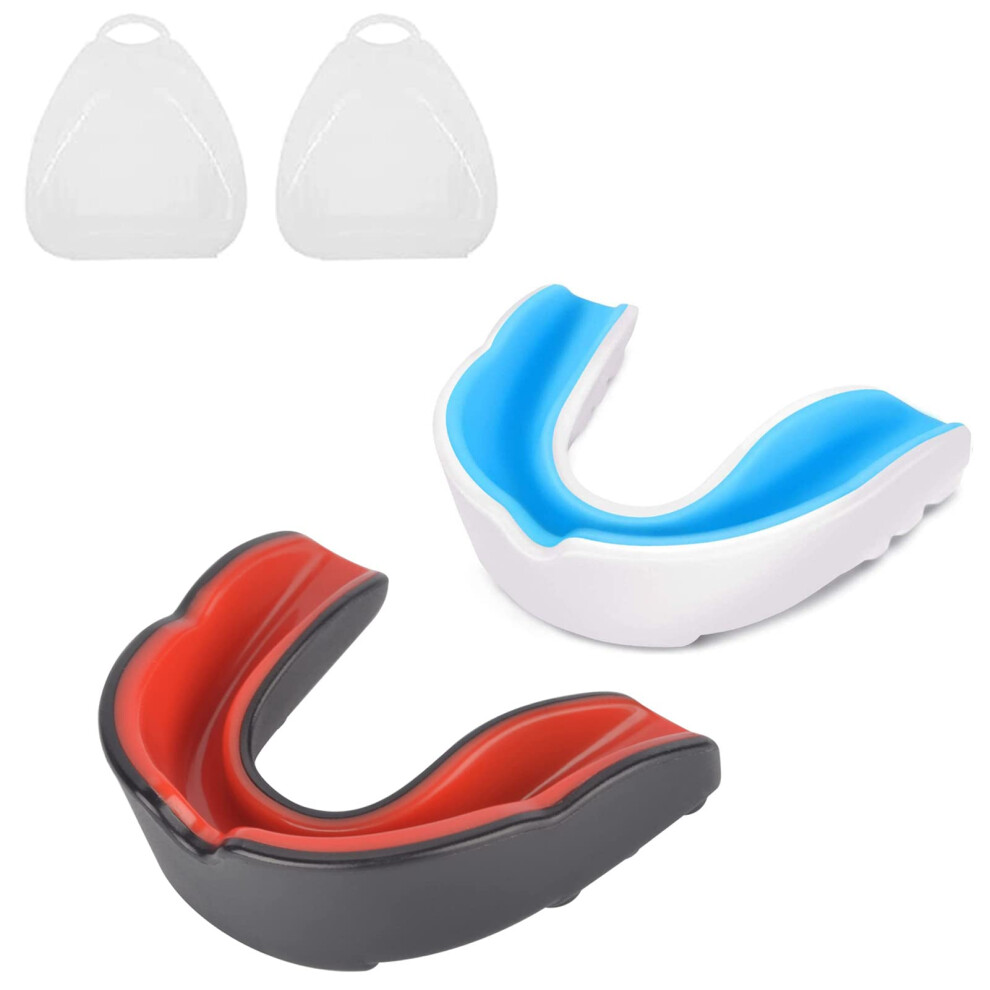 Bekindpro 2 Pcs Sports Mouth Guard Kids Gum Shield Sports Mouthguard With Portable Case, Youth Mouth Guard For Rugby, Hockey, Boxing, Martial Arts, Contact