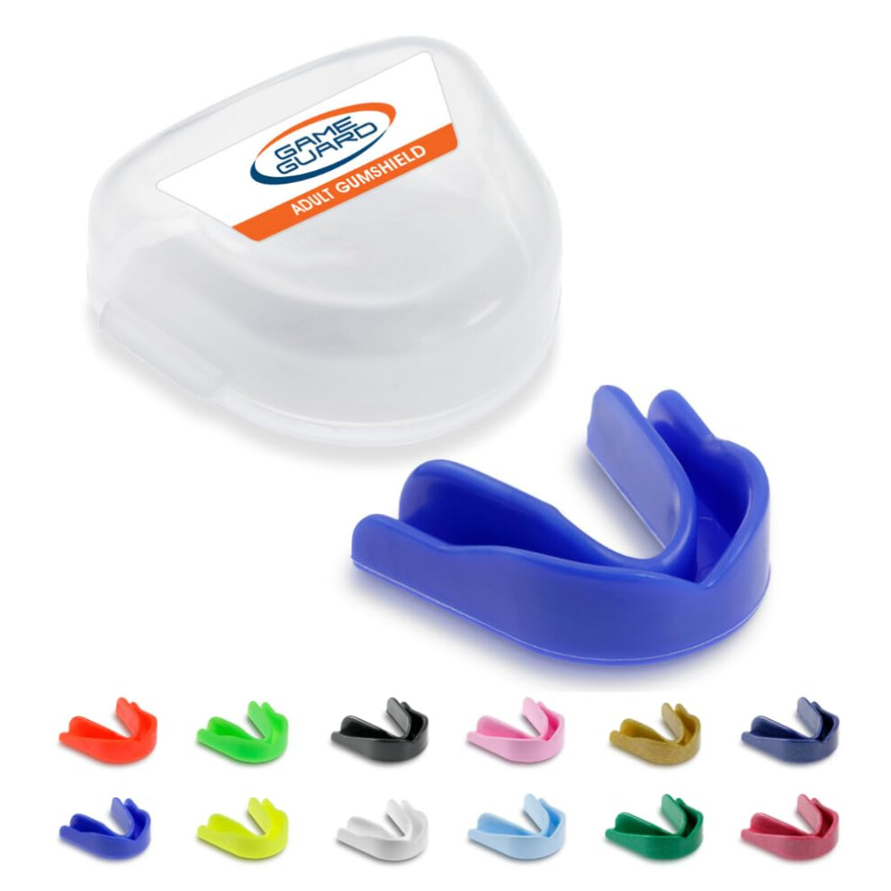 Game Guard Blue Boil & Bite Mouth Guard/Gum Shield Â Mouldable Mouthguard/Gumshields - Adult/Senior - Ce Approved, School Sports, Rugby, Hockey (Blue)