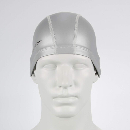 Speedo Unisex Ultra Pace Swimming Cap | 3 Panel Design , Silver, One Size 1