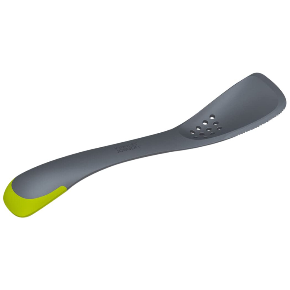 - Uni-tool 5-in-1 Silicone Kitchen Utensil, Slotted Spoon, Turner, Cutting Tool, Solid Spoon and Spatula in one- Grey, 24