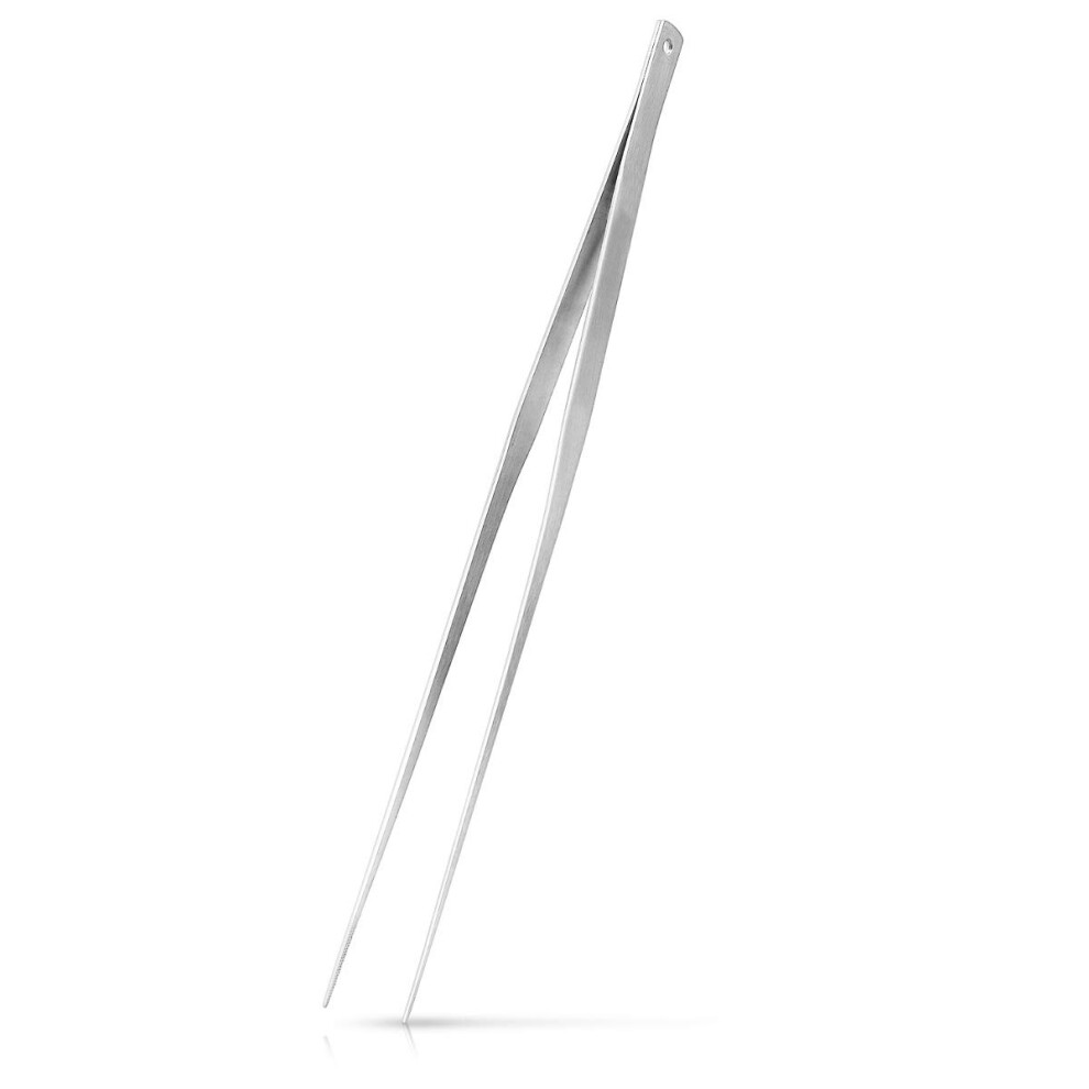 Navaris Stainless Steel Kitchen Tweezers - 40 Cm Precision Kitchen Tweezer Tongs For Cooking, Garnish, Cake Decorating - Extra Long Chef Tweezers