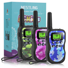 Walkie Talkies 3 Pack, Upgraded Version Camouflage Exterior 8 Channels 2 Way Radio Toys with Backlit LCD Flashlight, 3KM Range for Kids Indoor Outdoor