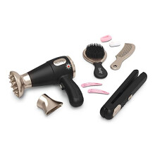 Smoby - Mein Schönheits-Haarset - Frisier-Set für Kinder - Fiktiver Glätter und Föhn - Elektronische Funktionen - 320144