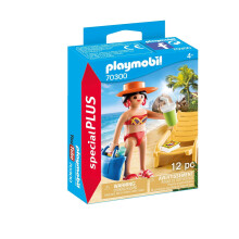 Figurita - PLAYMOBIL - Vacacionista con tumbona - 12 piezas - Mixto - A partir de 4 años