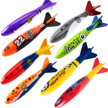 8 Pack Swimming Pool Toys, Shark Underwater Diving Toys for Swimming Pool, Colorful Sinkies for Kids Swimming Gifts Summer Swim Dive Training Water