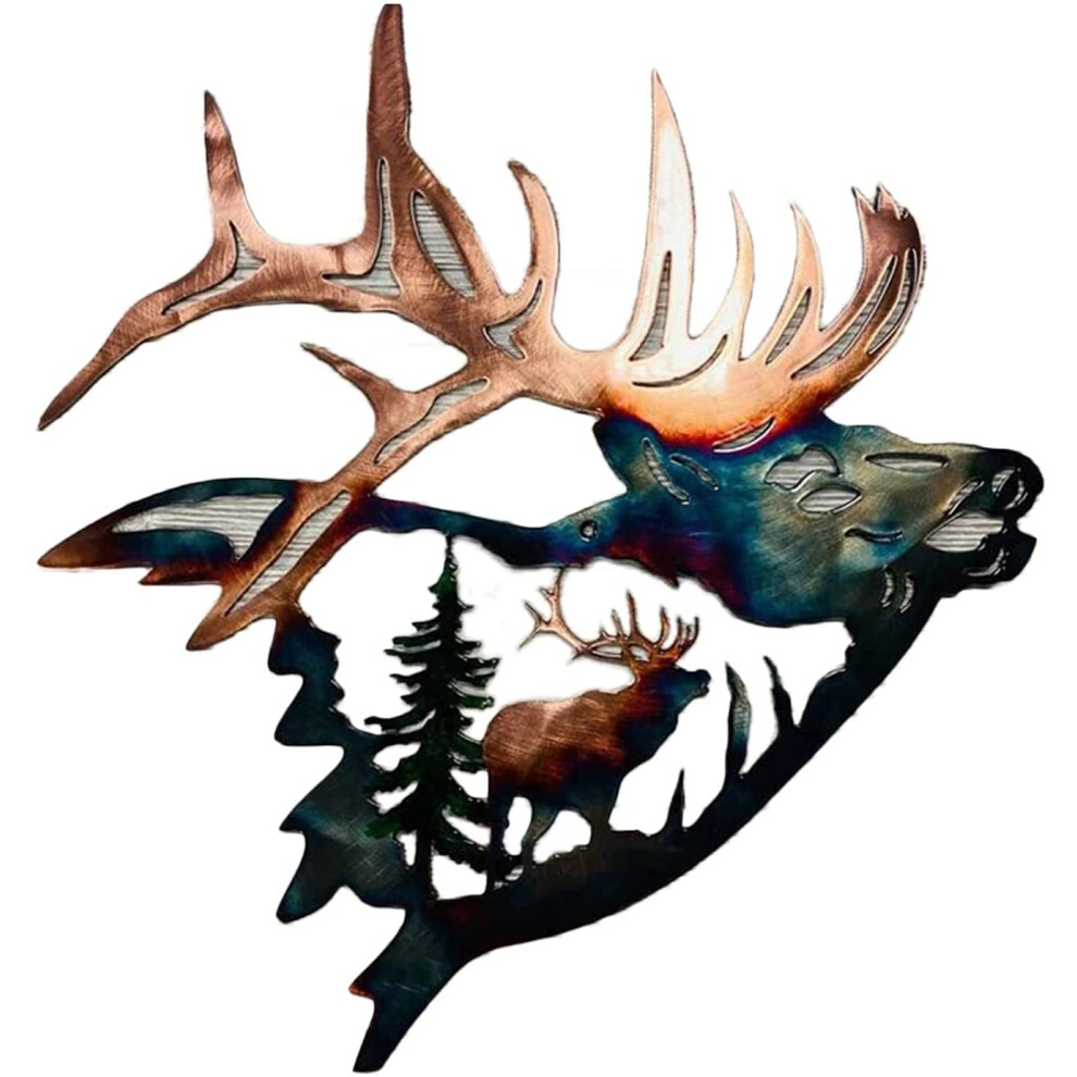 Alnicov Decorazione Da Parete In Metallo A Forma Di Animale, Decorazione Da Parete In Metallo Con Spalla Alce Per Soggiorno, Camera Da Letto, Bagno Interno Esterno-image
