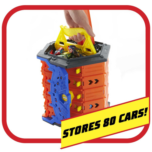 Hot Wheels Set di Pista Hot Wheels Roll Out Raceway, Contenitore per 5-Vie per Gioco con Auto Multiple, Include 1 Auto 1:64 2