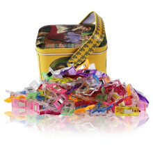 Wonder Clips-Pack of 100 Multipurpose Sewing Clips Craft Accessories for Sewing, Quilting, Crocheting, Crafting and Knitting,Tin Box Package, Assorted