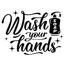 Wash Your Hands Bathroom Wall Sticker Sink Vinyl Waterproof Decal Door Room Transfer Sticky Mural Decoration Sign Removable Tile Kitchen Decor Shower