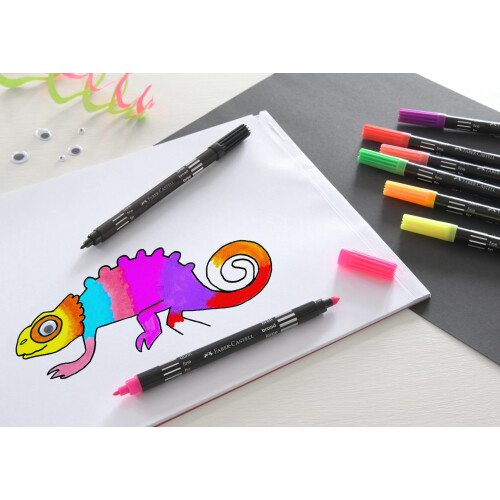 Faber-Castell Neon Double-Ended Felt Tip Pens - Set of 10 2