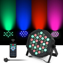 Stage Lights 36LED 72W Disco Lights RGB DMX512 with Remote Control, Par Light 7 Modes Stage Lighting Effect DJ Lights for Party Bar Club Wedding