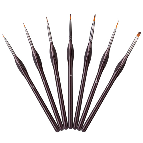 Amazon Detail Paint Brush Set, 7 Count, Brown