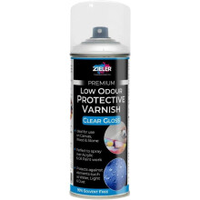 ZIELER Premium Low Odour Protective Varnish Spray - Clear Gloss (400ml Large can) – Ideal for Indoor & Outdoor Use – Perfect for Acrylic & Oil