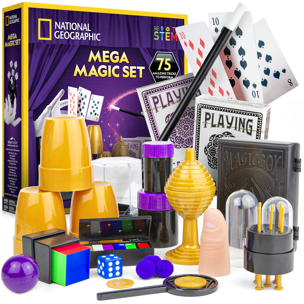 National Geographic Mega Magic Set - More Than 75 Magic Tricks For Kids To Perform With Step-By-Step Video Instructions For Each Trick Provided By A Professional Magician