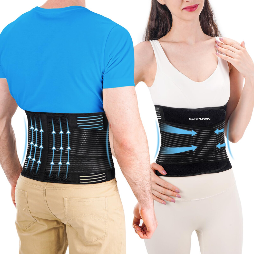 Surpown Back Support Belt, Back Brace Lumbar Support For Men Women, Grade Back Support Girdle For Lower Back Pain Relief And Injury Prevention, Posture