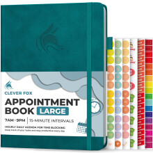 Appointment Book – Hourly Schedule Planner with 15-Minute Increments – Time Box Planner for Daily Work & To-Dos – Weekly & Monthly Spreads,