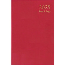 2025 Diary A4 | A5 | A6 Diary Week to View | Page A Day | Desk Diary | Hard Backed For Home And Office Use (Red, A5 Day A Page)