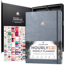 Hourly Planner PRO Premium – Undated Schedule Planner with Daily Time Slots – Personal Organizer Notebook for Time Management – Weekly & Monthly