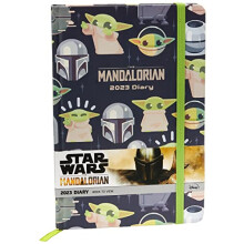 Star Wars: The Mandalorian Diary 2023, A5 Hard Cover, Week to a View Planner (Cute Grogu Design) - Official Merchandise, Multi-Colour, SR74098