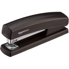 Matte Black Stapler with 1000 Staples - 10-Sheet Capacity, Anti-Slip Base, Reversible Anvil for Pinning & Tacking, Ideal for Shared Workspaces