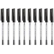 Medium 0.5mm 430 M Stick Ballpoint Pens Writing Pen Smooth - Black Ink (10)