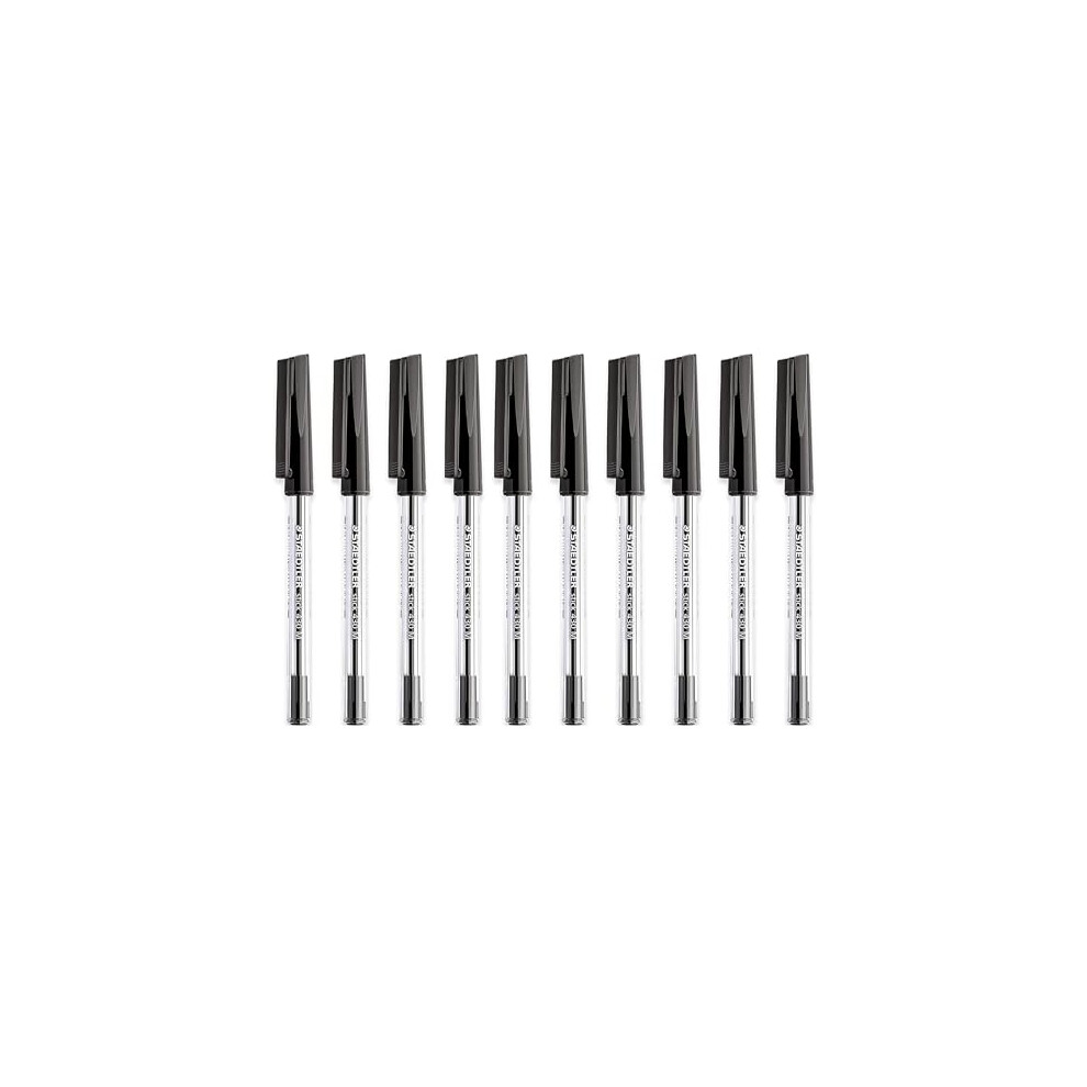 Staedtler Medium 0.5Mm 430 M Stick Ballpoint Pens Writing Pen Smooth - Black Ink (10)