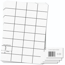 Shelf Edge Barcode Price Ticket Labels 32-up [25 Sheets - 800 Pack] 37x52mm Custom Printable A4 Card Micro Perforated Non-Adhesive Merchandise Tag