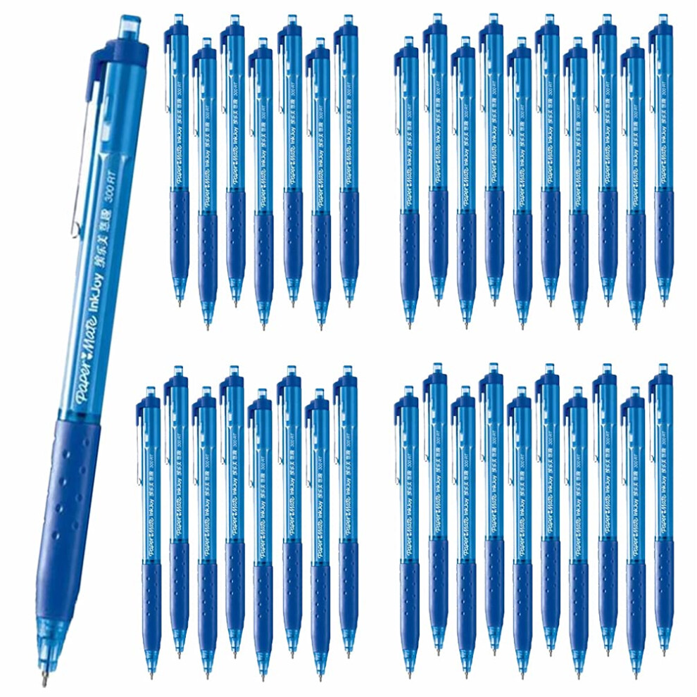 36 x Papermate InkJoy 300RT Retractable Fluent smooth writing Ballpoint Pens | Fine Point (0.5mm) Blue Ink [ASIA IMPORT]