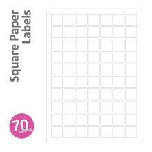 Label Planet 70 Per Page/Sheet, 5 Sheets (350 Sticky Tiny Square Labels), White Blank Matt Self-Adhesive Plain A4 Stickers, for Laser/Copier or