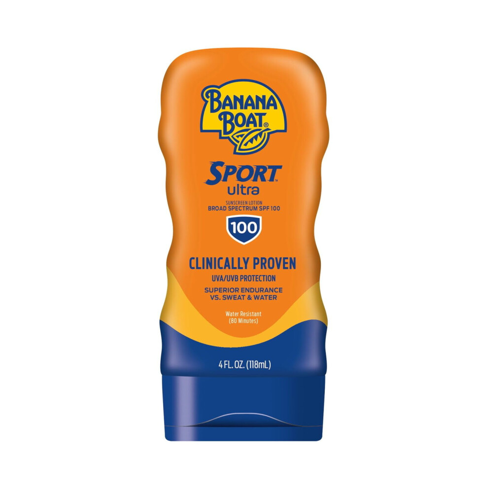 Banana Boat Sport Performance Sunscreen Lotion Spf 100, 4-Ounce Bottles By
