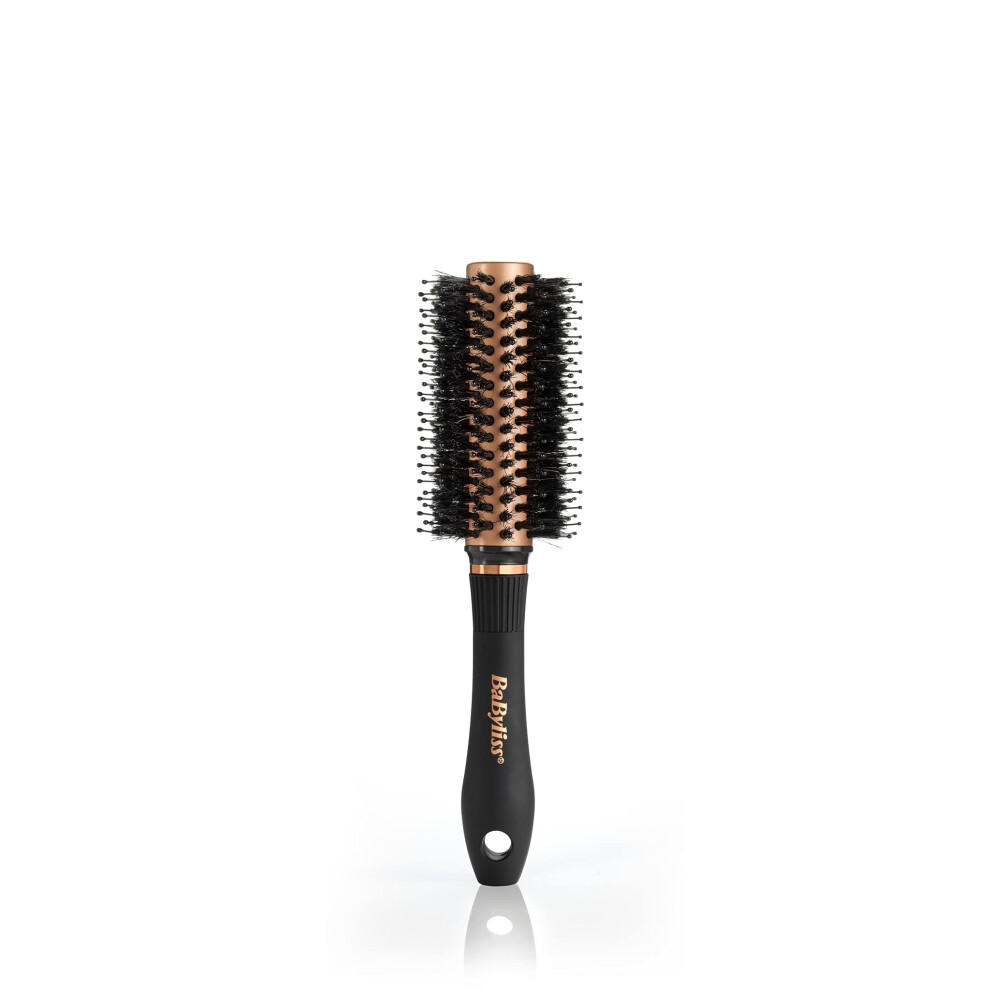 Babyliss Copper Mixed Boar Bristle Thermal Barrel Brush, Black