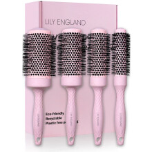 Round Brush Set for Women - Round Barrel Hairbrush for Blow Drying - Blow Dry Brush - The Ultimate Gift Set for Her by Lily England (Pink)