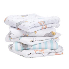 essentials 100% Cotton Muslin Musy Squares, Multi-use Baby Cloths for Girls & Boys, 60x60cm, Ideal Newborn & Infant Nursing Set, Perfect Shower Gifts,