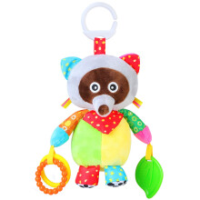 RC2201 Racoon Soft Newborn Activity Toy with Teether,Baby Pram Toy and Colourful Pushchair Toy,Newborn Sensory Toy for Baby Boys and Girls from 0+