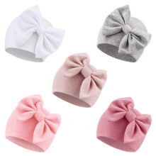 Newborn Baby Hats Hospital Hat Nursery Beanie Infant Bow Hats for 0-6 Months