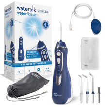 Cordless Advanced Water Flosser, 3 Pressure Settings, Dental Plaque Removal Tool, Ideal for Travel or Small Bathrooms, USB Charger, Blue, WP-583UK