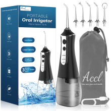 Water Flosser Cordless Teeth Cleaner, 350ML Portable Cordless Dental Oral Irrigator for Tooth Care Home Use and Travel, 3 Modes with 5 Jet Tips &