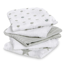 essentials 100% Cotton Muslin Musy Squares, Multi-use Baby Cloths for Girls & Boys, 60x60cm, Ideal Newborn & Infant Nursing Set, Perfect Shower Gifts,