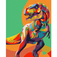 Paint by Numbers for Kids & Adults & Beginner, DIY Canvas Painting Gift Kits for Home Decoration - Colorful Dinosaurs 16 x 20 inch (without Framed)