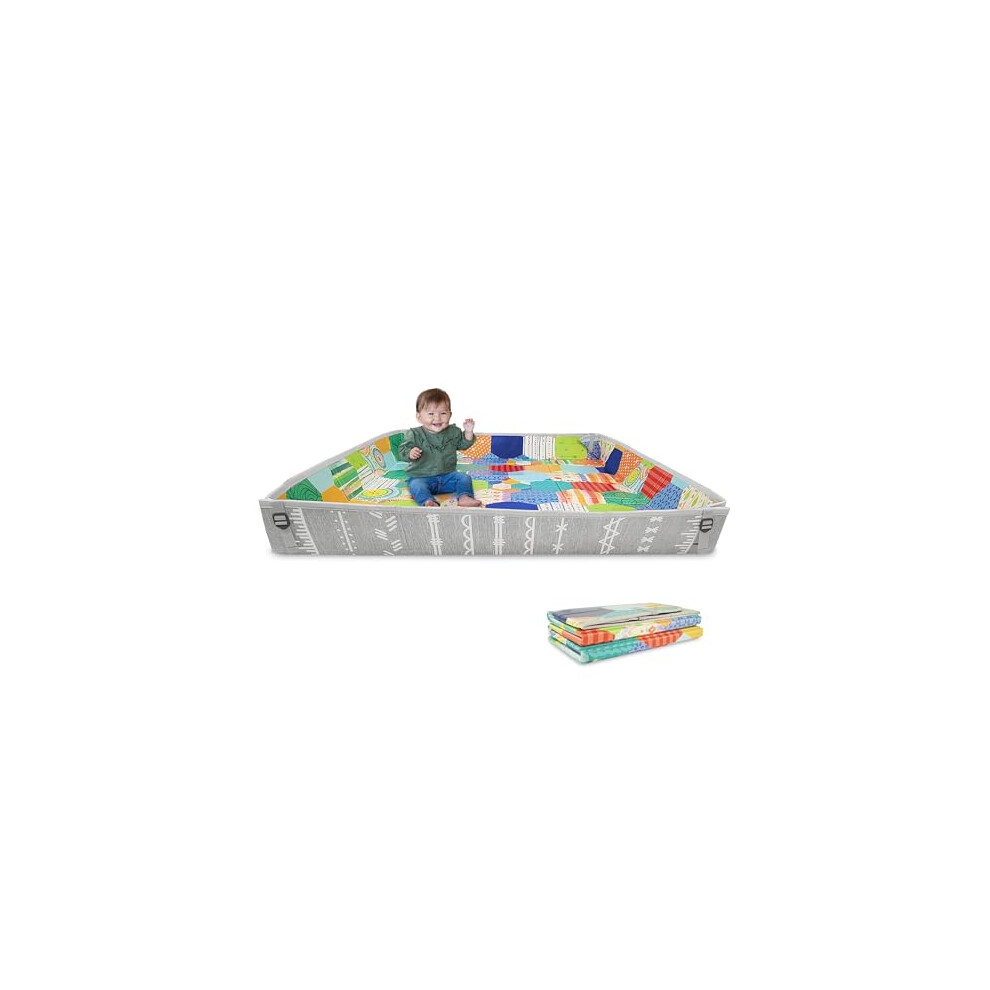 - Foldable Soft Foam Mat - Baby Play Mat - Extra Large - Double-Sided Cushioned Portable - Fold-Up Sides - Non Slip Crawling - Infants & Toddlers -