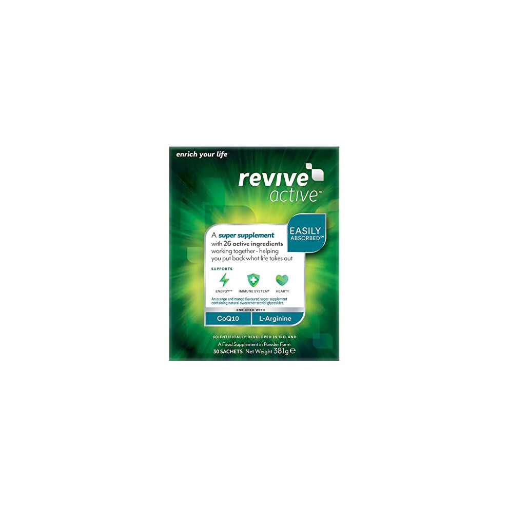 Revive Active Multivitamin Super Supplement - 26 Active Ingredients In 1 Daily Sachet Â Vitamin C, D, K2, Coq10, L-Arginine - Supports Overall Health, Immune