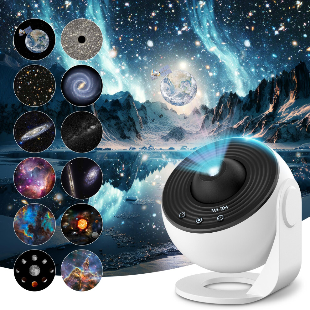 Mexllex Galaxy Projector Light With 12 Film Discs, Planetarium Star Projector, Starry Sky Night Light, Nebula/Moon/Celestial Galaxy Projector For Adults Kids