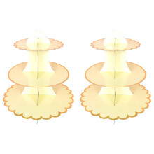 2 Pack Cake Stand Cardboard Cupcake Stand 3 Tier Cupcake Dessert Holder Cardboard Round Tower Cardboard Cake Stands for Birthday, Party, Anniversary,